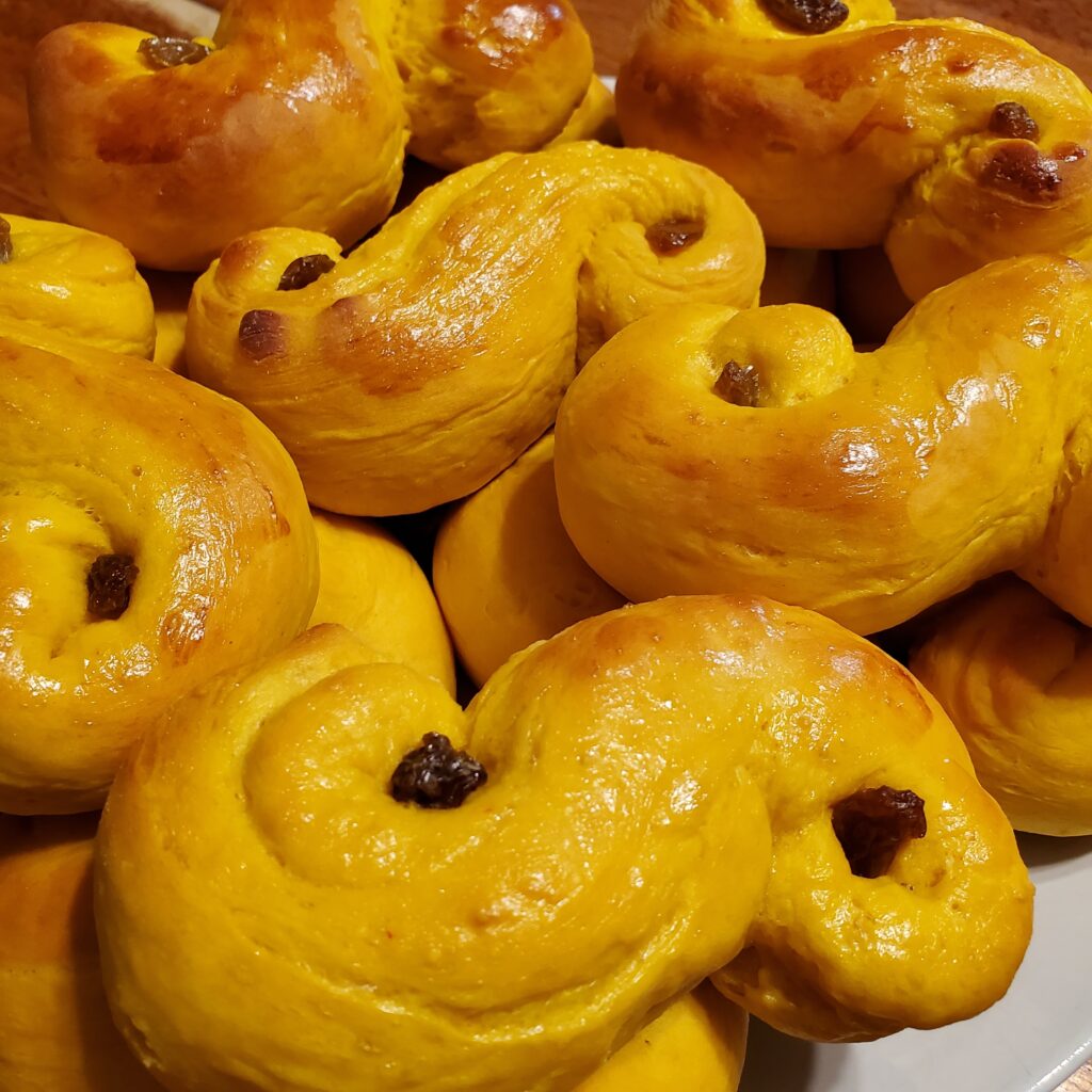 Golden brown sweet bread celebrating family history roots in food.